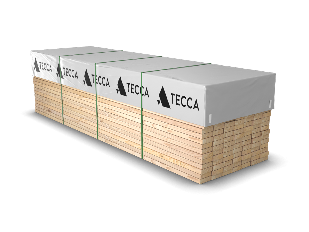 Virkespaket/skivmaterial med tryck